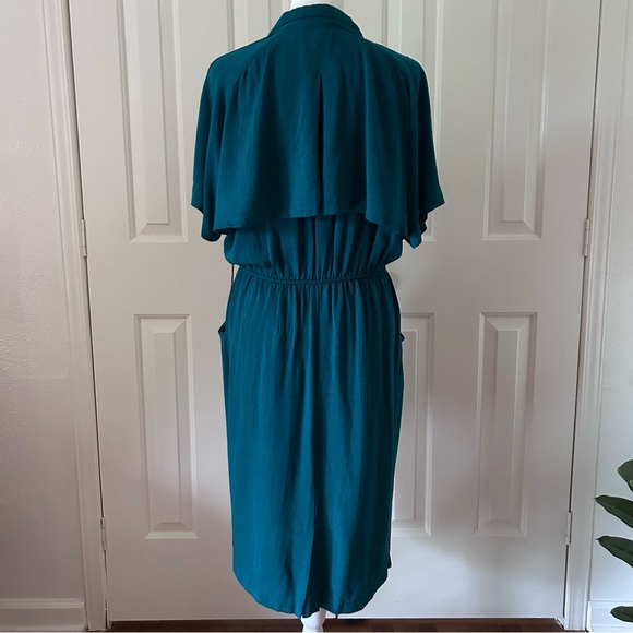VTG Danny & Nicole New York | Teal Green Collared Dress w/ Big Pockets | Size 8 - Picture 7 of 16